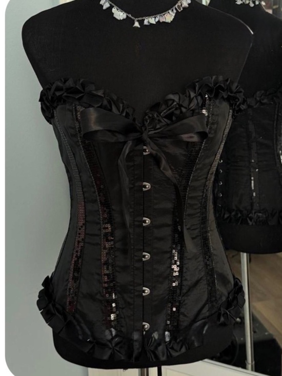 Adore Me Other - Adore Me Black Ribbon and Sequin detail Corset Xl NWT